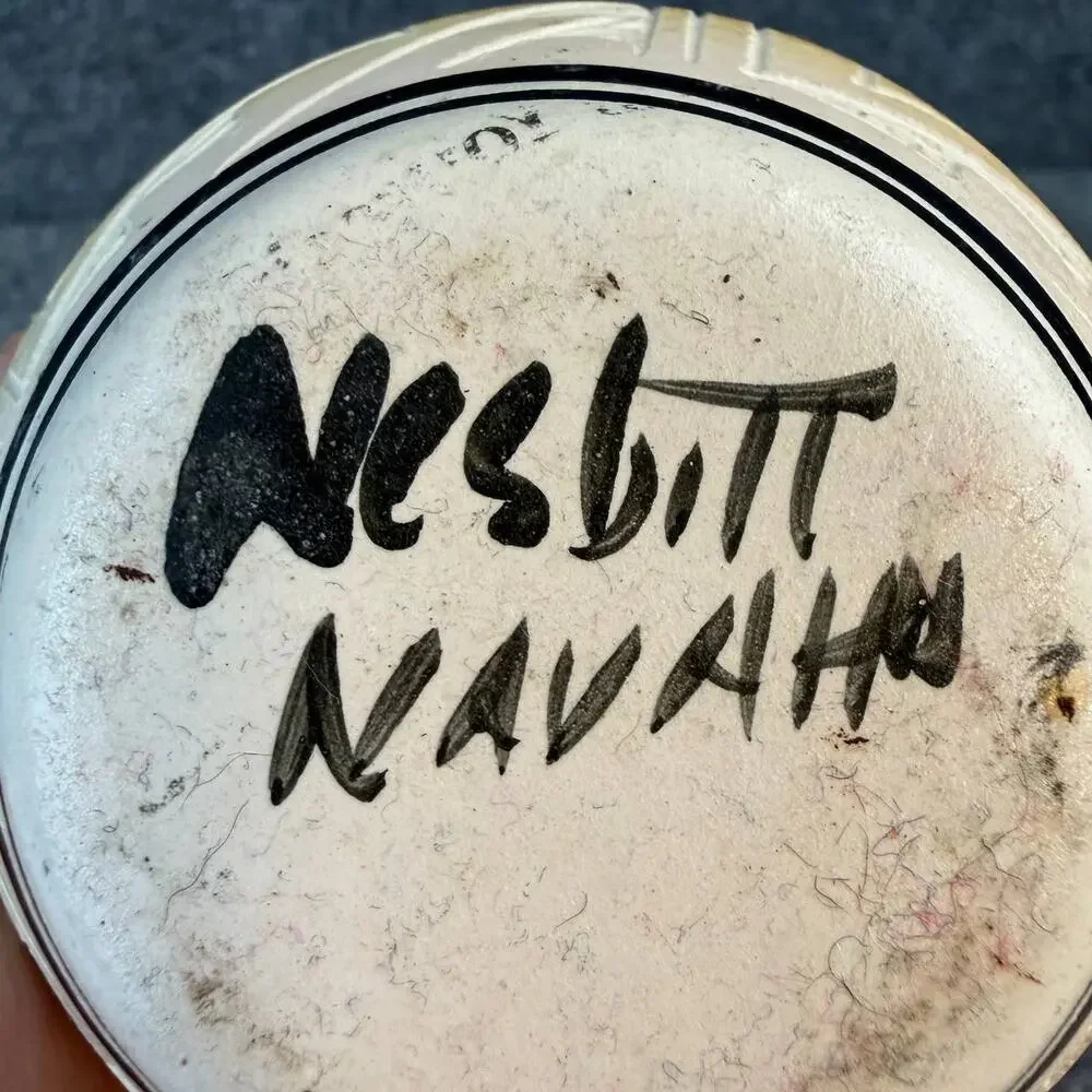 Vintage Navajo Style Ceramic Trinket Box Signed Nesbit Native American
